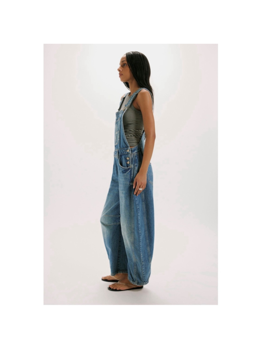 NWOT Free People We The Free Good Luck Barrel Overalls XS - Picture 4 of 7